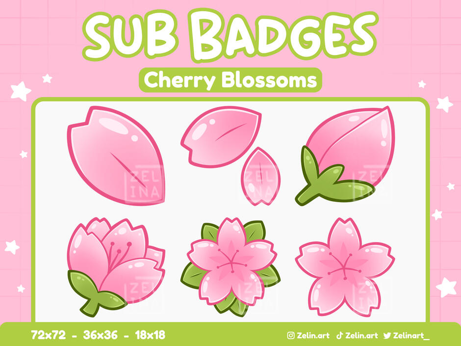 Cherry Blossom Badges - Etsy Listing Cherry Blossom Badges - Etsy Listing