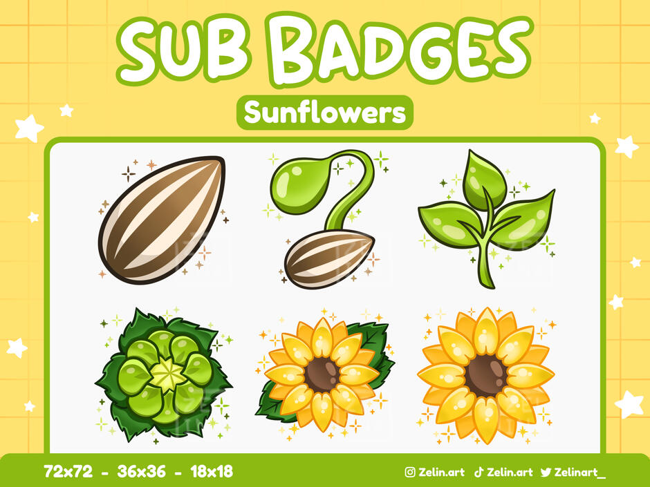 Sunflower Badges - Etsy Listing Sunflower Badges - Etsy Listing